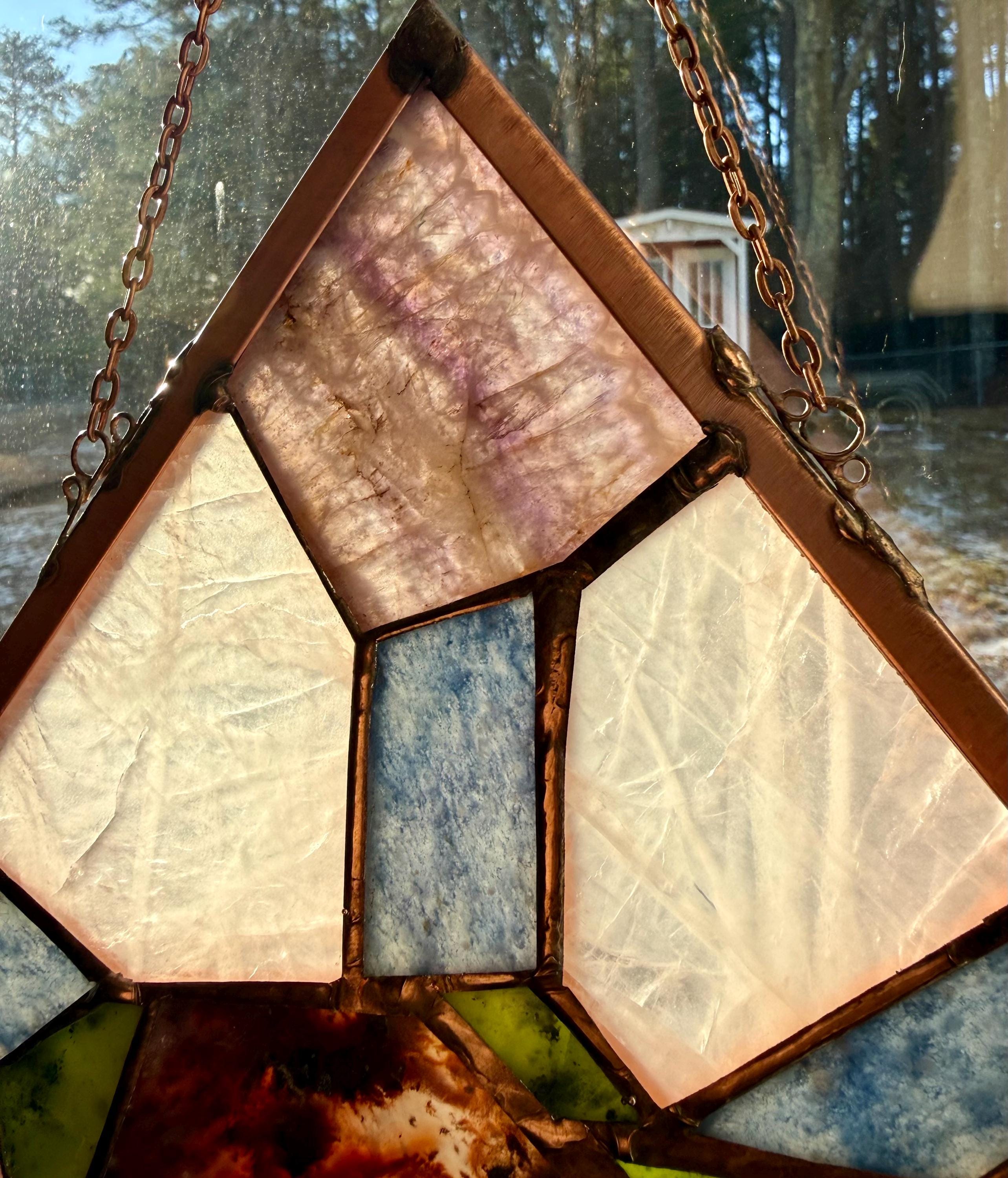 Lapidary art stone sun catcher